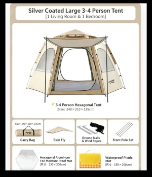 Outdoor Waterproof Camping Tent For Tropical Malaysia Weather