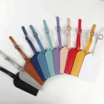 Leather Luggage Tags Travel Bag Labels with Name ID Card Suitcase Baggage Handbag School Bag Label Privacy Protection B