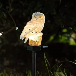 Garden Solar Light Outdoor Decor, Resin Owl Solar LED Light with Stake, Animal Waterproof Light