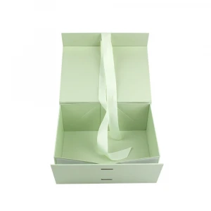 Custom Printed Folding Packaging Gift Boxes With Ribbon