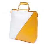 CLASSIO – WHITE+MUSTARD DOUBLE HANDLE BAG