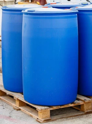 220 Litre 55 Gallon Empty Food Grade Blue Plastic Drums