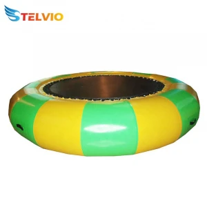 0.6/0.9 mm pvc 3m inflatable bungee jumping trampoline/ inflatable water floating island trampoline