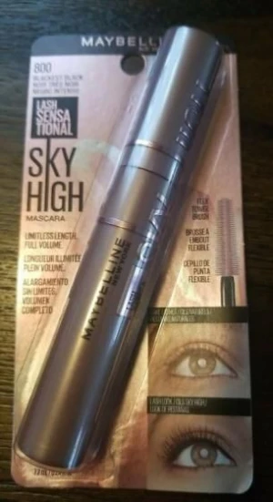 Maybellineds Sky High Mascara Volumizing Lengthening, Washable Blackest Black 800