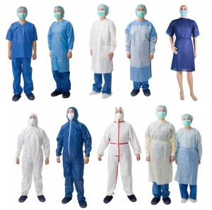 Competitive Price Hospital disposable medical surgical isolation gown sms pp pe non woven isolation gown