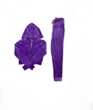 Wholesale Women Custom Made Velvet Tracksuit With Customized designs