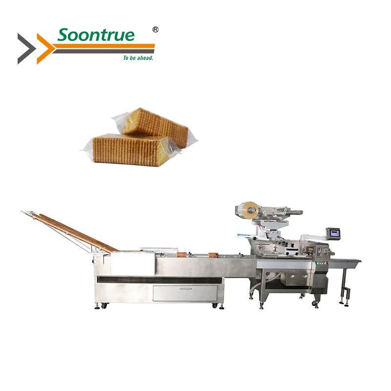 Soontrue Machinery on edge biscuit packing machine flow packaging machine without tray
