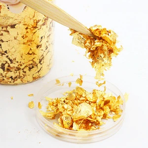 1 g Chinese 24 k 99% Real Gold Flakes Genuine Edible Gold Foil Leaf Flake Bakery Decoration Ingredients Dessert Good Appetite