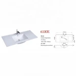 100 MM Manufacturer white color matte black cheap Chinese  thin edge  ceramic counter color basin