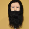 100% natural human hair male training mannequin head with beard