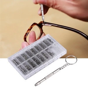 1000pcs/set Stainless Steel Micro Glasses Sunglass Watch Spectacles Phone Tablet Screws Nuts Screwdriver Repair Kits Tool