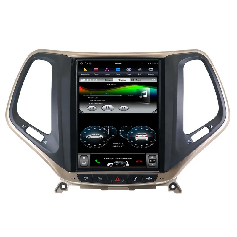 10.4 Android 9.0 PX6 Vertical screen Car GPS Navigation For Jeep Cherokee 2016 Stereo Multimedia Player Radio