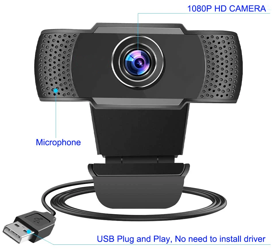 1080P Webcam Sound-Absorbing Built-in HD Microphone USB 2.0 Video Record HD Webcam Camera PC camera Webcam