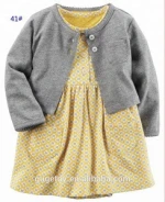 12.2 Guangzhou lovely style 2pcs baby bodysuit clothing sets cardigan 100%cotton baby girl dress kids clothes sets