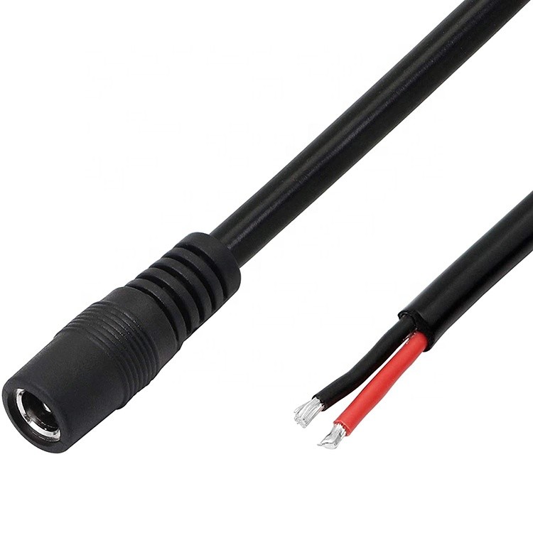 12V 18AWG DC Supply Input Jack 2.1x5.5mm Male Female Socket Barrel Connector to Open DC Pigtail Power Cable