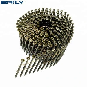 15 Degree Screw Shank Bright Wire Coil Nail .083&#039;&#039; x 2&#039;&#039;