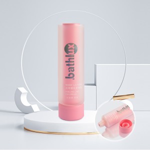 150ml 200ml 250ml Empty Cosmetic Plastic Dual Chamber Pink Tube Hand Cream Body Lotion Face Wash Soft Squeeze Plastic Tube
