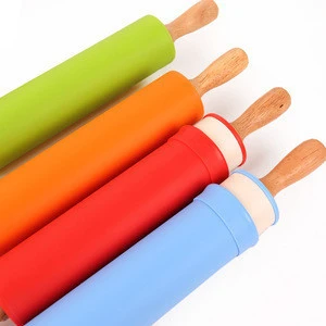 16inch Non-stick Pastry Dough Roller without Handles Wood Rolling Pin for Baking