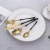Import 18 8 flat head PVD plated black gold cutlery stainless steel flatware set knives spoons forks from China