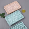 18/33 Cavity Plastic Creative Round Ice Moulds with Lid Homemade Ice Cube Box Refrigerator Ice Tray