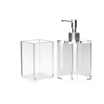 2 Piece Set Modern Hospital Bathroom Kitchen Acrylic Shower Foam Soap Dispenser, Toothbrush Makeup Storage Bottle Holder