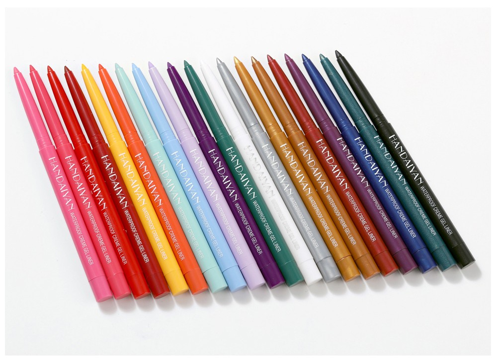 20 colors black matte glitter eye liner Adhesive eyeliner pencil Handaiyan private label pen pencils