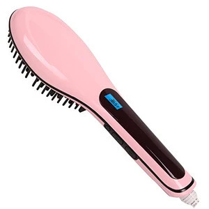 2018 Wholesale ceramic flat iron  hair brush straightener comb  professional