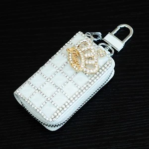 2019 new crown mesh key case wallet with lock , car  key ring , car accessories wholesale