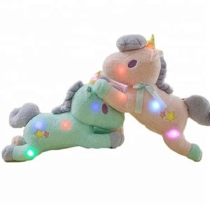 2019 New design colorful glowing stuffed light up plush unicorn led toy