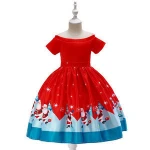 2019 New fashion personality beautiful kids clothes boutique christmas baby dress