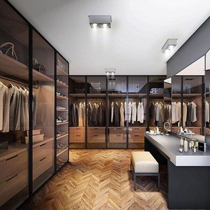 Buy 2019 New Modern Luxury Led Light Bedroom Furniture Closet Glass ...