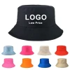 2020 Low MOQ Custom Logo Summer Fishing Bucket Hat Cap Fashion Plain Cotton Bucket Hat for  Women