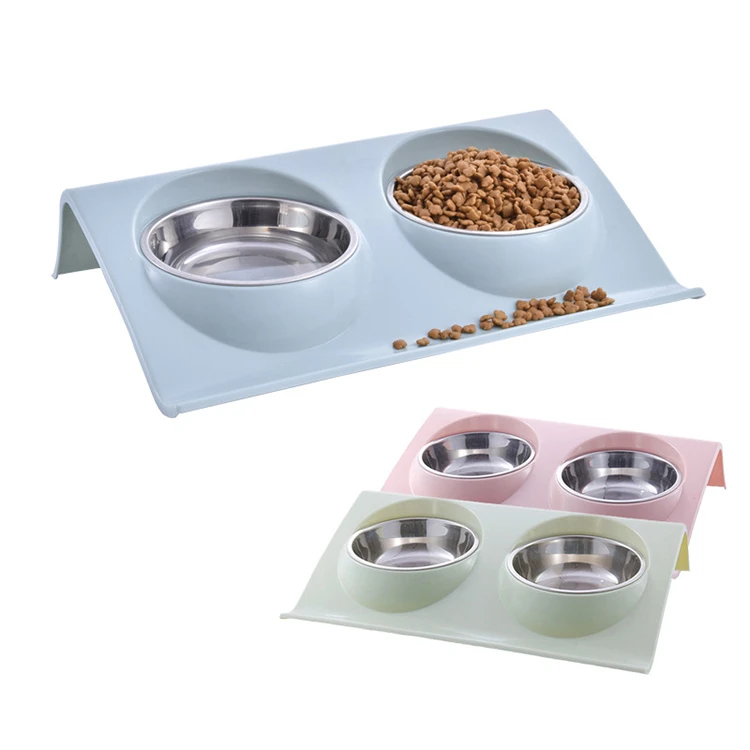2021 China Supplier High Quality Accessories Cheap Easy Clean  Plastic Dog Bowl Stainless Steel Pet Feeding Bowl Pet Supplies