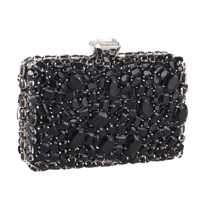 2021 Fashion Ladys Hand Holding Clutch Bag Luxury Diamond black Evening Bags Acrylic Crystal Diamond Clutch