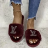 2021 luxury high quality ladies rhinestone fuzzy plush indoor slides slippers fur women fluffy furry house slippers