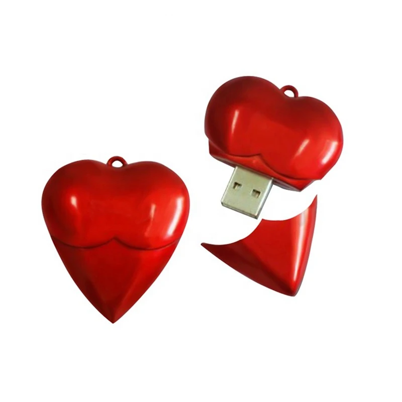 2021 Promotional plastic heart shape USB 2.0 pendrive 3.0 16GB USB flash drive with customized logo