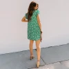 2021 Summer elegant Short skirt short sleeve V-neck floral casual dress