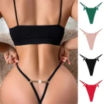 2024 european and american  thong womens metal chain temptation fun underwear t back panties