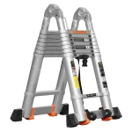 250QD  Household telescopic ladder lifting staircase folding straight aluminum alloy engineering ladder 11 steps