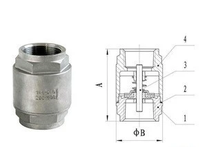 2PC spring stainless steel 800WOG ball float check valve