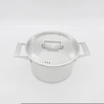 304 stainless steel cooking soup pot double handle sauce pans with lid