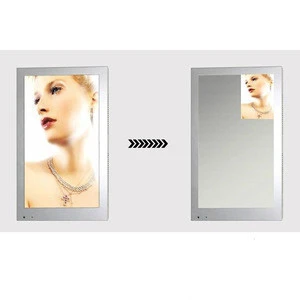 32 inch with human sensor interactive video player advertising bathroom wall mirror