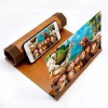3D mobile phone screen magnifier 12&quot; Solid Wood Grain phone magnifier for iphone