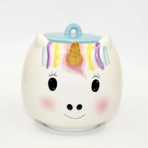 3D Unicorn style unique items ceramic pot for sugar and honey keeping