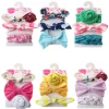 3pcs/set Baby Girls Cotton Rabbit knot ball Hendbands infant elastic hair bands children headwear turbans