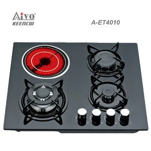 4 Burner Gas &amp; Electric Stove Cooktops Tempered Glass Cooking Gas Ceramic Hob