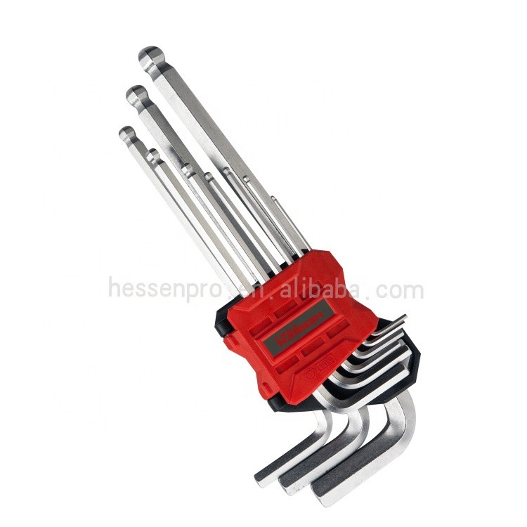 4mm ball end t handle folding hex allen key chain wrench set