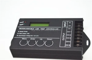 5 channels  DC12/24V  Programmable led time controller TC420 / programmable light dimmer controller for Aquarium from Leynew