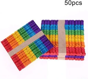50 Pieces Sawtooth Wood Craft Sticks  4-1/2&quot; Colorful Ice Cream Popsicle Sticks Used for  DIY Craft Toy Party Supplies