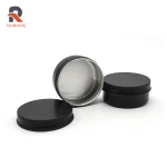 50g Screw top Empty Metal Tin Can Black Color Candle Tin Aluminum Can with Screw Lids